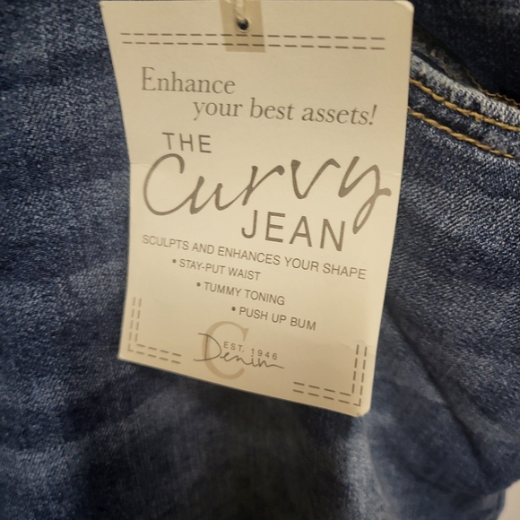 C Est 1946 Denim Womens Jean Shorts Curvy Distressed Button Fly Size‎ 22W New - Picture 9 of 10